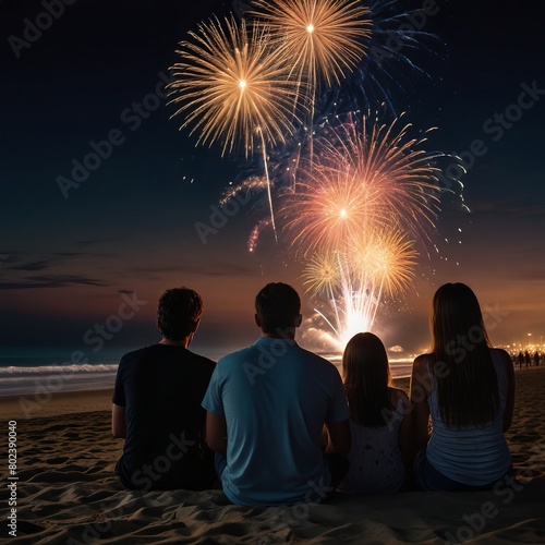 People watching fireworks
