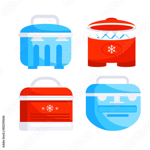 Handheld ice cooler boxes. Summer ice bag. Portable fridge. Containers Refrigerators
