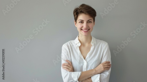 Confident woman with a cheerful smile photo