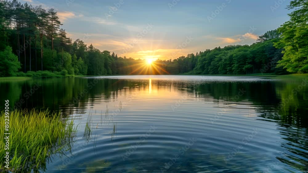 Tranquil lake at sundown. looping time-lapse video Tranquil lake at sundown. looping time-lapse video