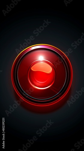 An emergency stop button, vibrant red alert symbol, crucial for machinery safety
