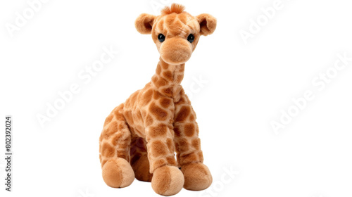 Fluffy Stuffed Giraffe on transparence background