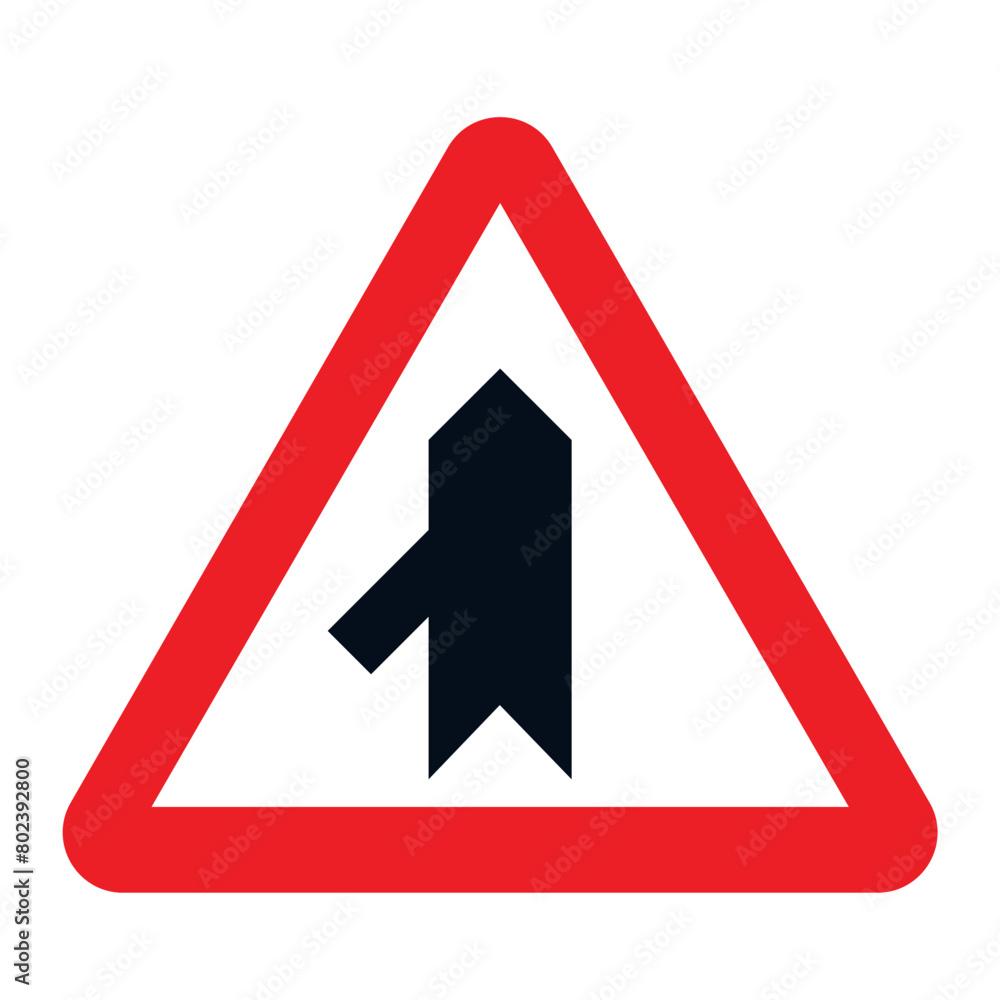 DANGER TRAFFIC SIGNS OF SPAIN, P-1d - Intersection with priority over merge from the left DANGER TRAFFIC SIGNS OF SPAIN, P-1d - Intersection with priority over merge from the left