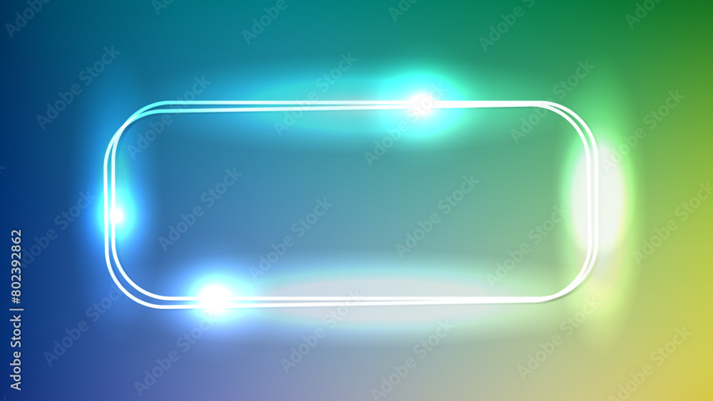 Neon double rounded rectangular frame Neon double rounded rectangular frame