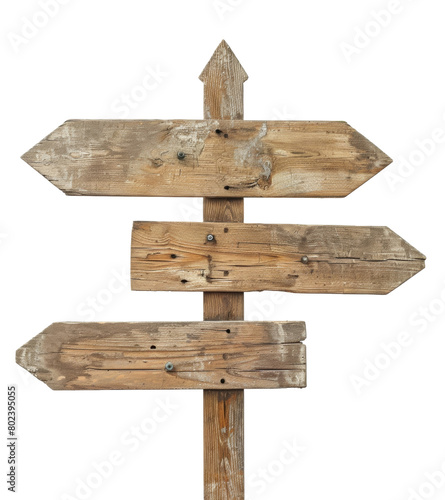 Rustic Wooden Directional Signs, Isolated © Rade Kolbas