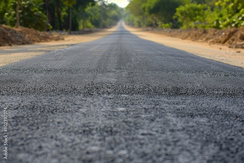 Smooth Transition: Straight Asphalt Road with Gentle Dip