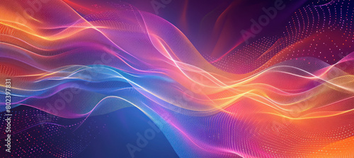 abstract wave color background, in the style of futuristic digital art