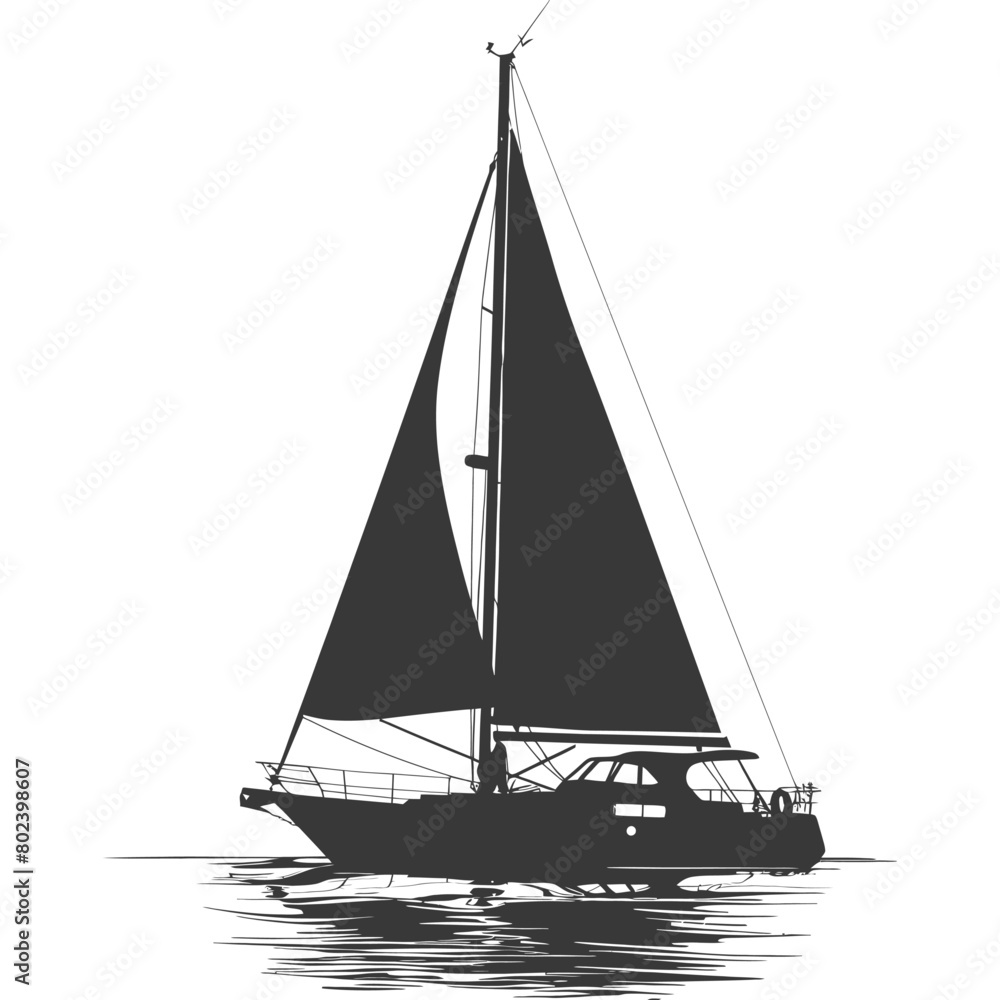 silhouette sail boat full black color only silhouette sail boat full black color only