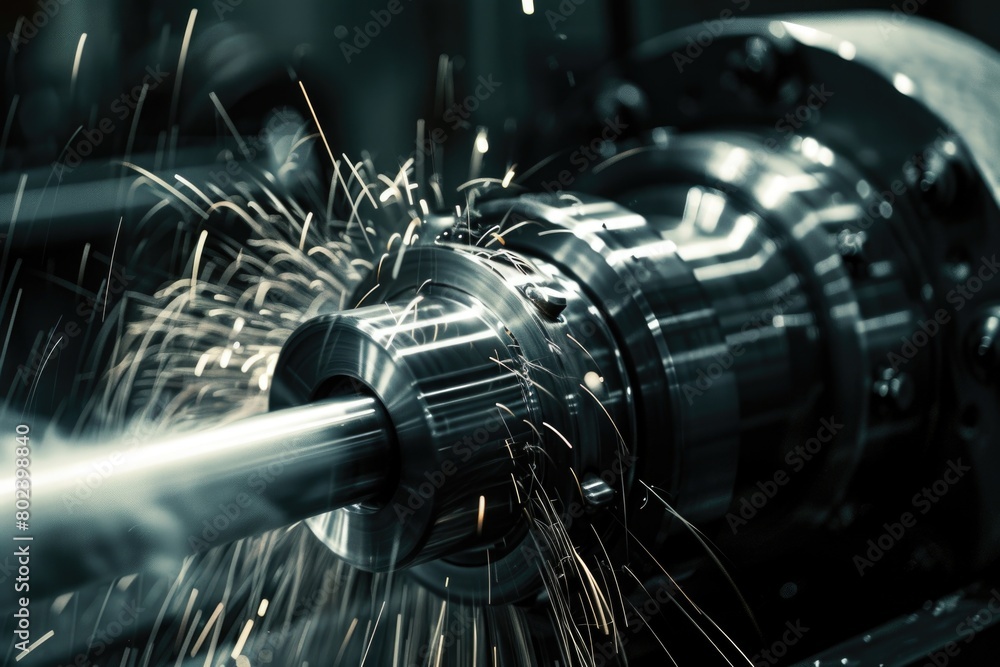 Close up of a machine emitting sparks, suitable for industrial concepts Close up of a machine emitting sparks, suitable for industrial concepts