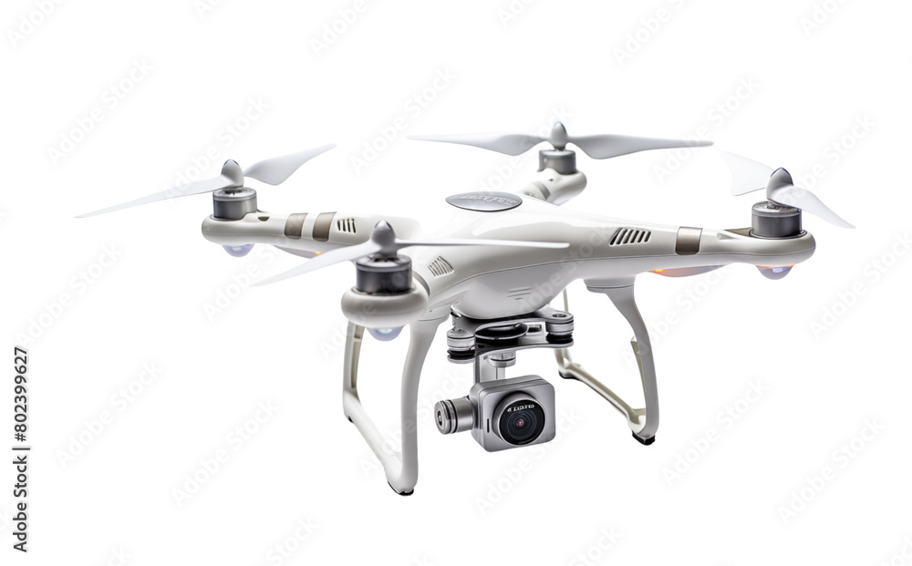 A sophisticated drone with a high-resolution camera, poised mid-air, symbolizing technology and surveillance. Generative AI A sophisticated drone with a high-resolution camera, poised mid-air, symbolizing technology and surveillance. Generative AI