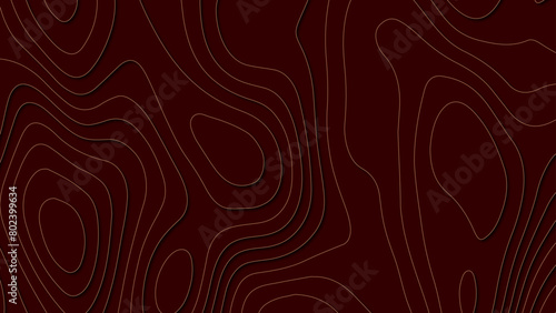 Topographic canyon map light relief texture. Multi layers red texture 3D papercut layers in gradient vector banner. photo