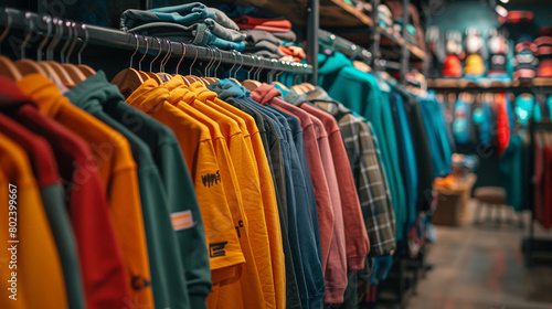 Vibrant Urban Boutique: A Showcase of Colorful and Casual Men's Apparel