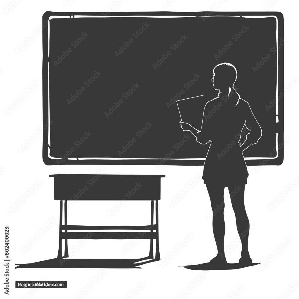 silhouette women school teacher teaching in front of class silhouette women school teacher teaching in front of class