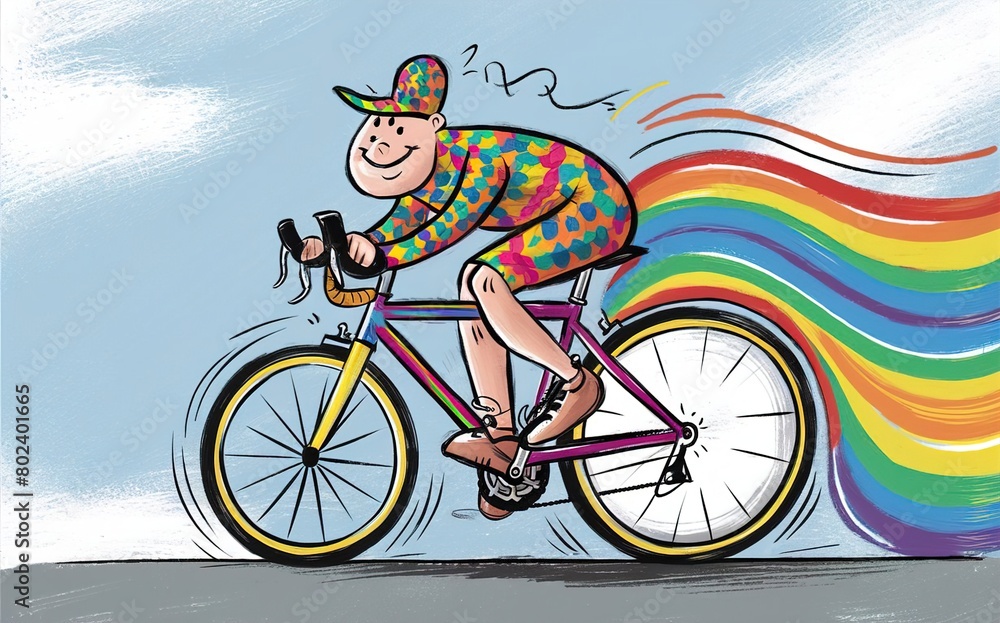 Fototapeta premium Cycling isolated cartoon