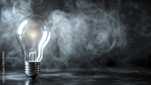 Light bulb symbolizes intelligence creativity innovation and power of knowledge. Concept Symbols, Intelligence, Creativity, Innovation, Knowledge, Power photo