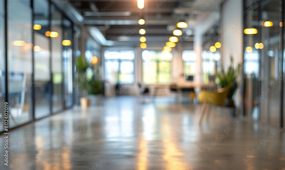 Unfocused blurred business modern work space office background.