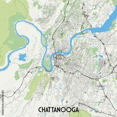 Chattanooga Tennessee USA map poster art photo