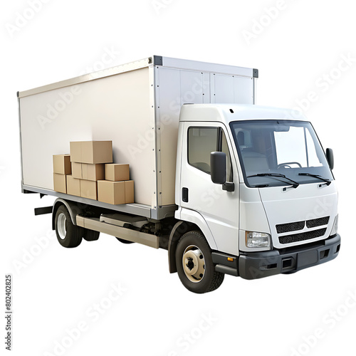 isolated box truck template