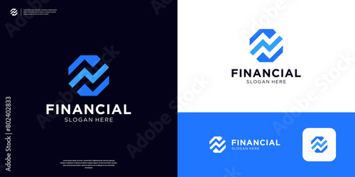 Abstract letter N chart logo icon. Modern symbol business financial logo design.
