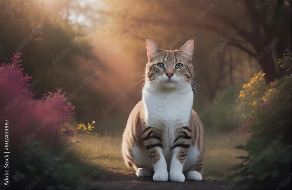 Obraz premium cat in the garden