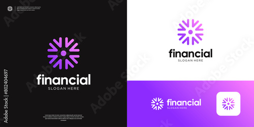 Circle arrow financial logo design inspiration.
