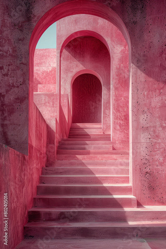 Modern Pink Pyramid  Geometric Elegance in Pastel Shades 