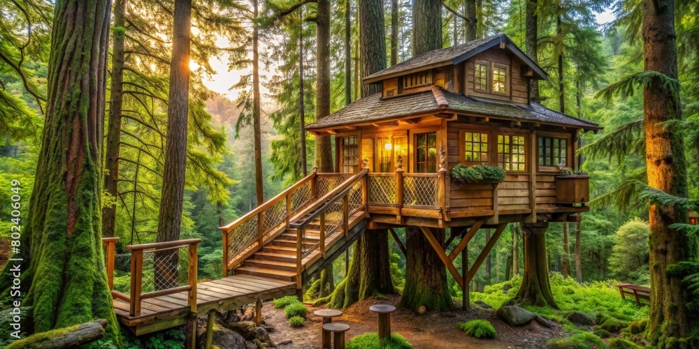 house in the forest. AI generated house in the forest. AI generated