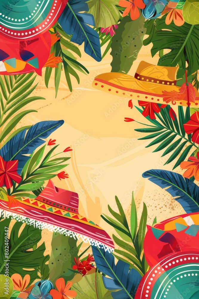 Colorful Background With Plants Colorful Background With Plants