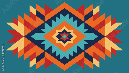 Geometric ethnic patterned background. Aztec ornament. Vector illustration