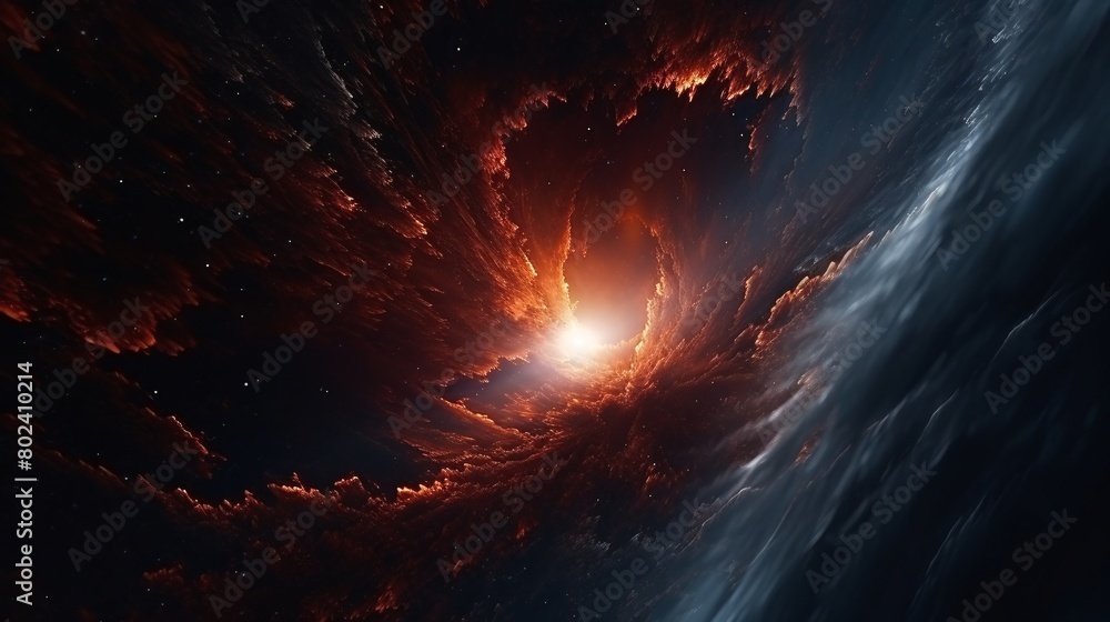 Abstract cosmic background unveils an awesome planet. A black star shines in the interstellar space wallpaper. Abstract cosmic background unveils an awesome planet. A black star shines in the interstellar space wallpaper.