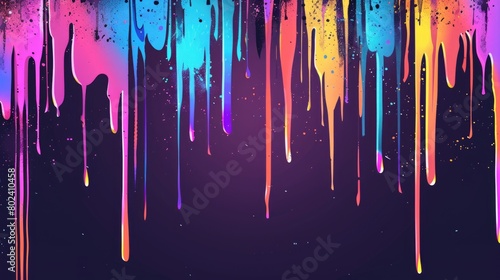 Various vibrant colors dripping down creating a dynamic and colorful background