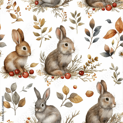 pattern with rabbits and hares