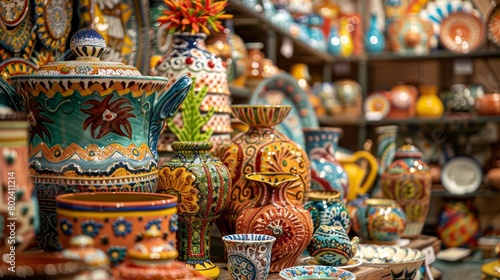 Colorful Vases Displayed in Store