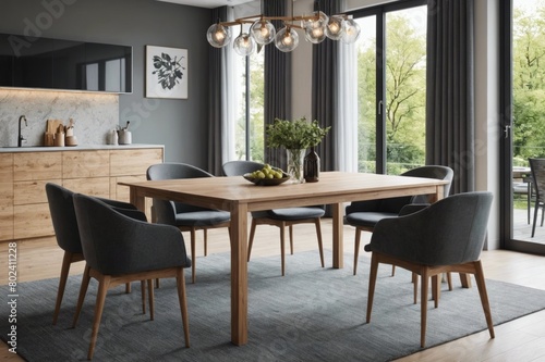 Modern dining set in home