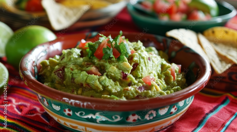 Bowl of Guacamole With Tortilla Chips Bowl of Guacamole With Tortilla Chips