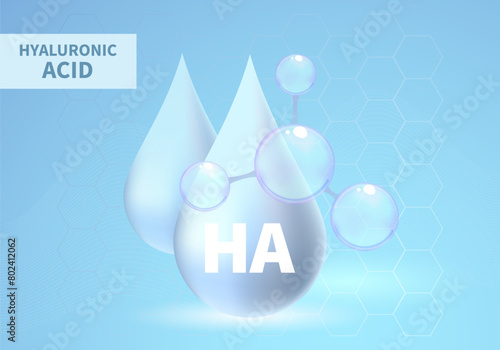 Botox, hyaluronic acid. Hyaluronan skin care, anti-age and anti-wrinkle therapy