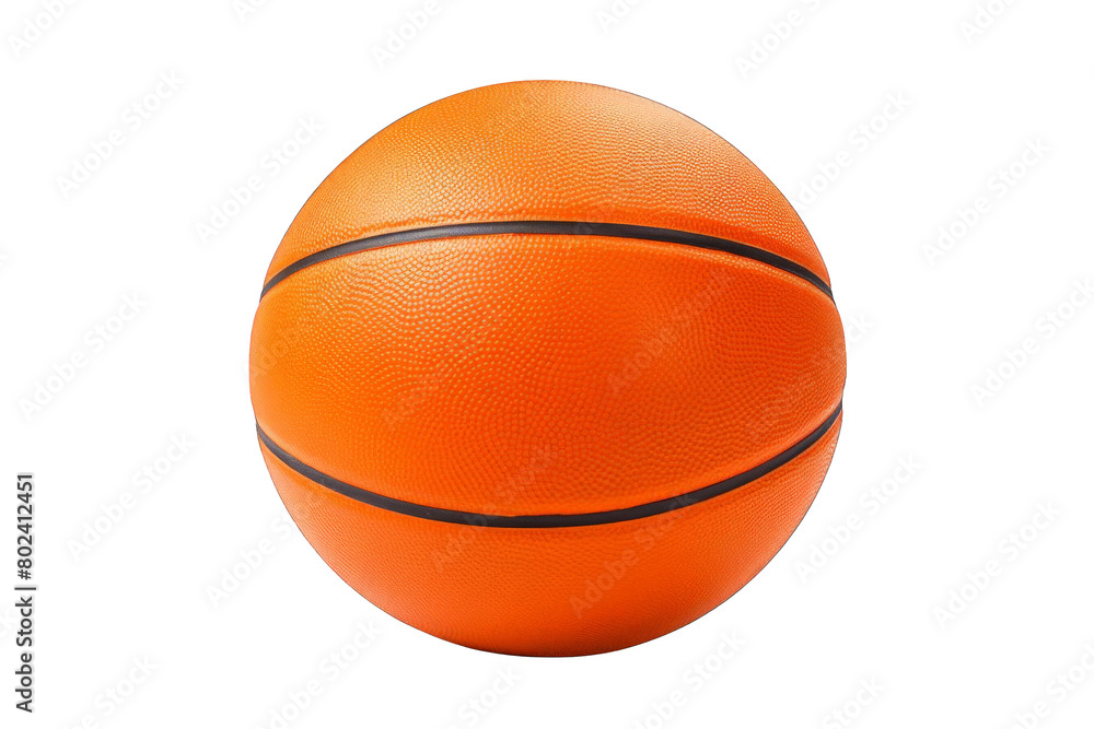 A basketball is sitting on a white background, transparent background.