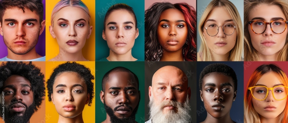 Diverse Group of People Displaying Various Facial Expressions Diverse Group of People Displaying Various Facial Expressions