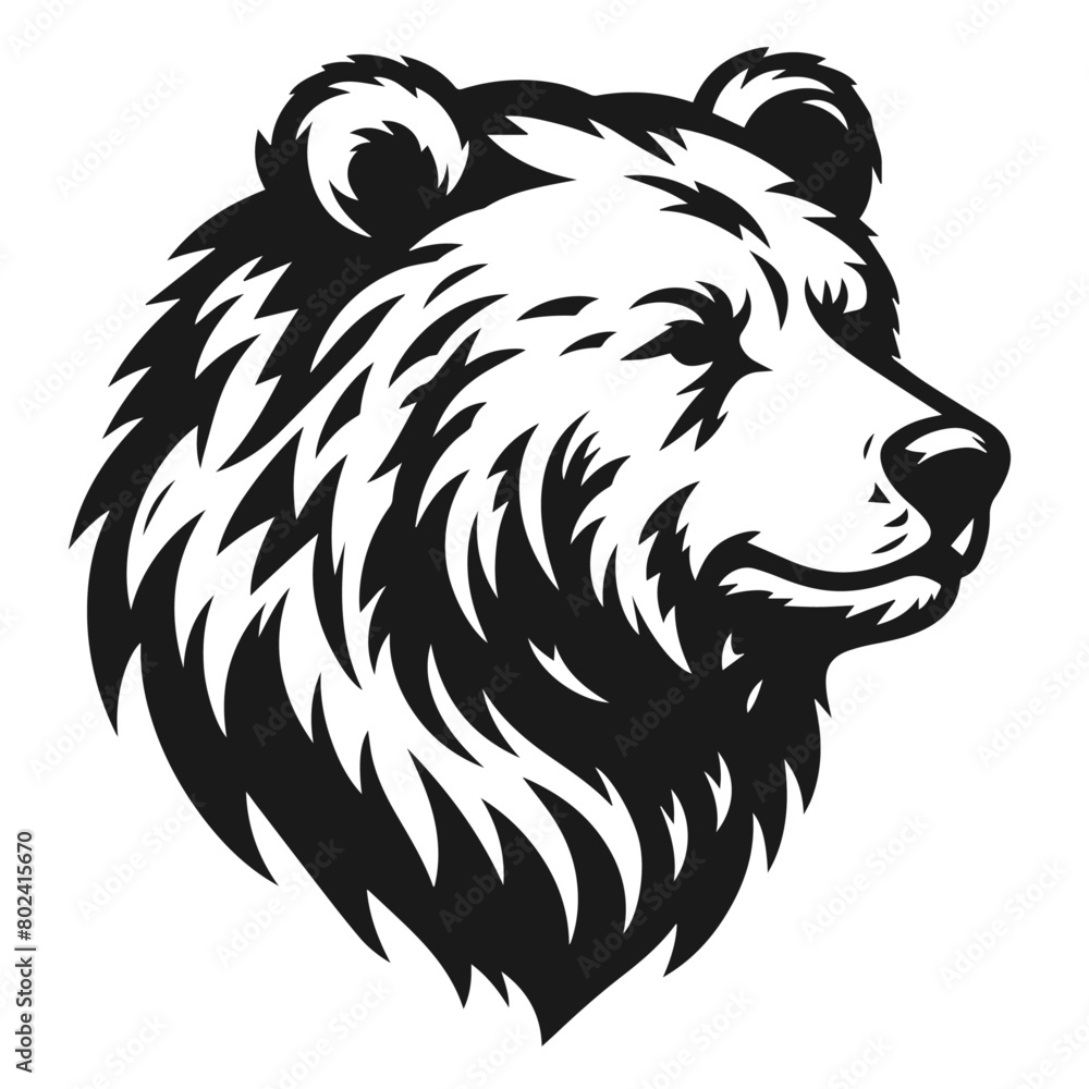 Obraz premium Bear head logotype vector isolated on white background