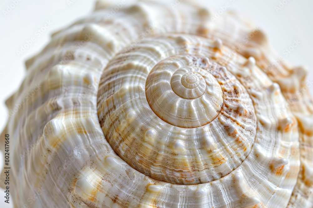 Obraz premium A shell with a spiral pattern is shown in a close up