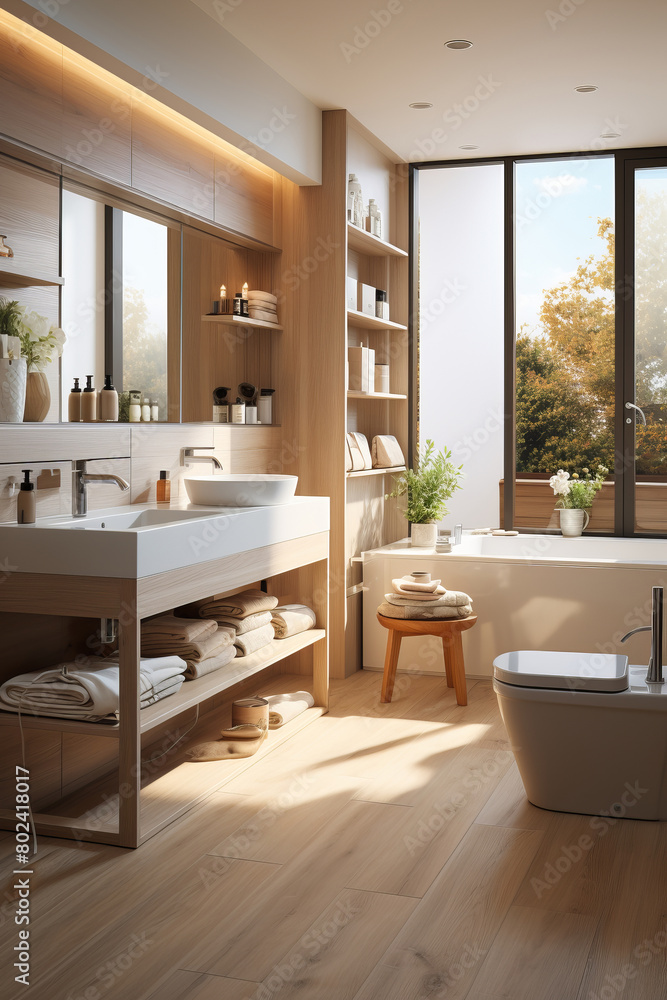 Bathroom interior in modern house. Bathroom interior in modern house.