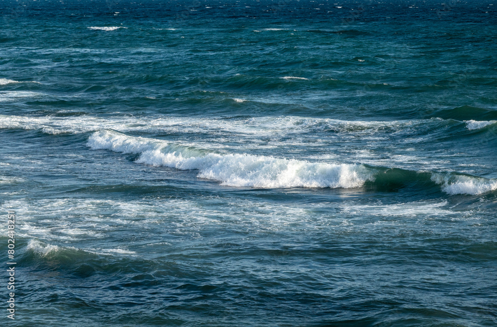 View of a stormy seascape of waves and the Black Sea View of a stormy seascape of waves and the Black Sea
