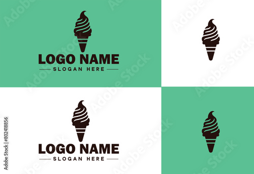 ice cream icon food restaurant cafe logo modern flat business vector logo