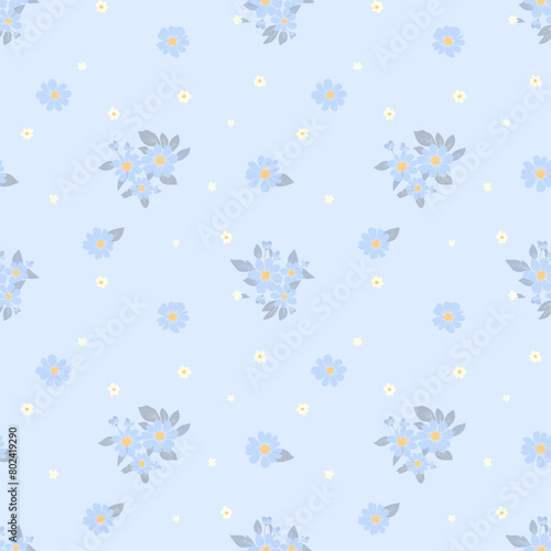 Seamless floral pattern. Background in small flowers for textiles, fabrics, cotton fabric, covers, wallpaper, print, gift wrapping, postcard, scrapbooking.