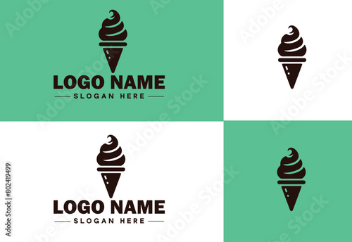 ice cream icon food restaurant cafe logo modern flat business vector logo