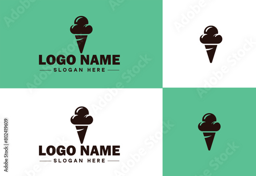 ice cream icon food restaurant cafe logo modern flat business vector logo