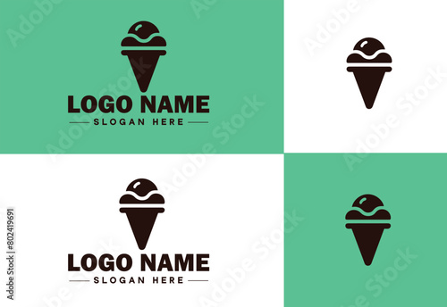 ice cream icon food restaurant cafe logo modern flat business vector logo