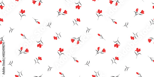 Seamless floral pattern. Background in small flowers for textiles, fabrics, cotton fabric, covers, wallpaper, print, gift wrapping, postcard, scrapbooking.
