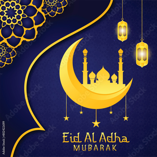 a vector template of holy event eid poster design with detailed elements and objects