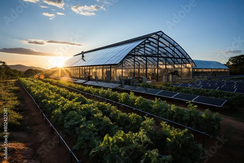 Lush Greenhouse With Abundant Plants. Generative AI